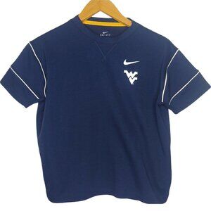 WVU Mountaineers Nike Dri Fit Womens M T Shirt Blue West Virginia Blue EUC